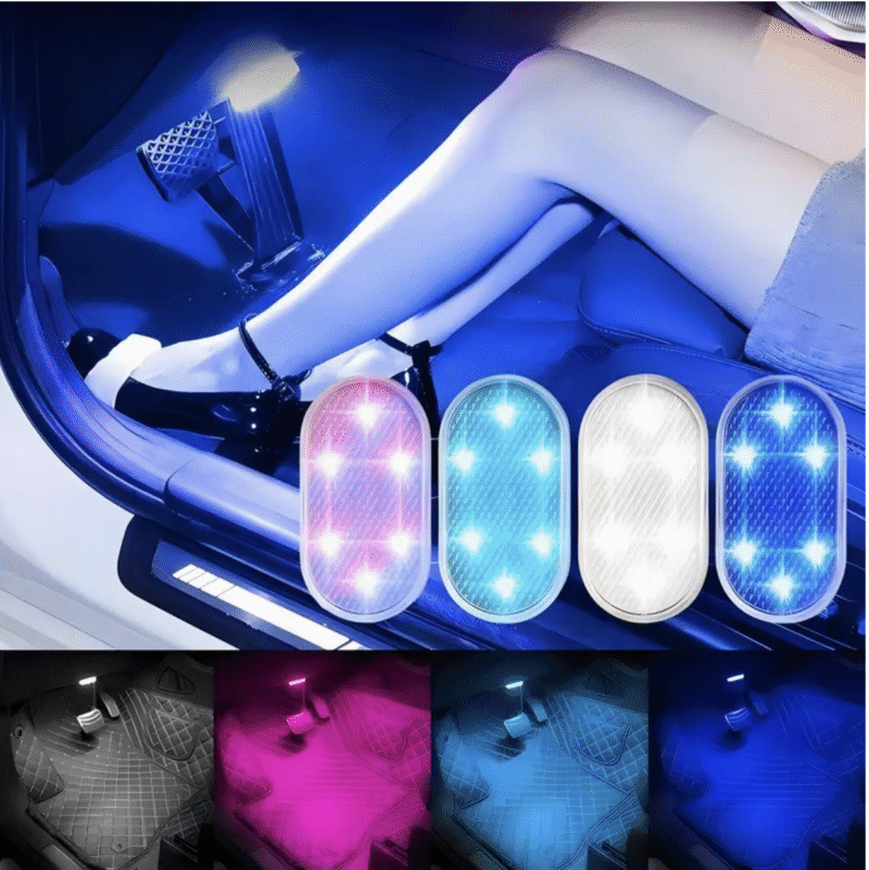 LED Touch Light – BLUE Ambient Wireless Car Interior Light | Roof Reading & Decorative Lamp | USB Rechargeable & Easy to Install